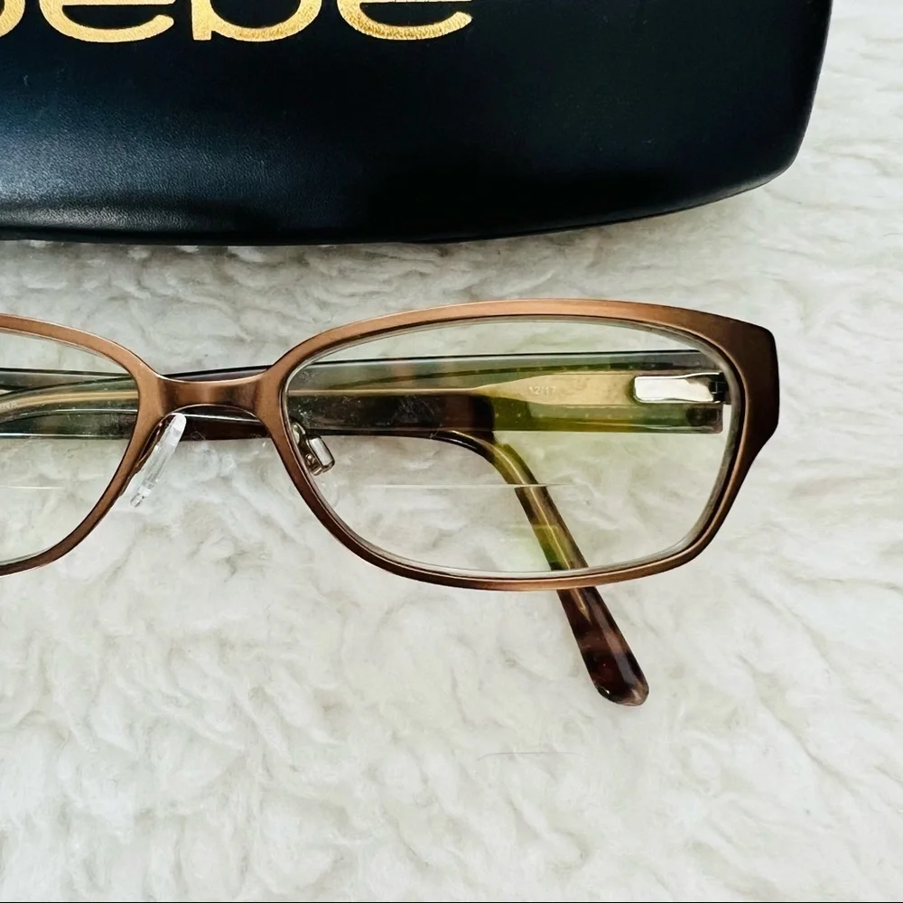 Bebe Brown Gunmetal/Plastic Full rim Eyeglass’s Frame